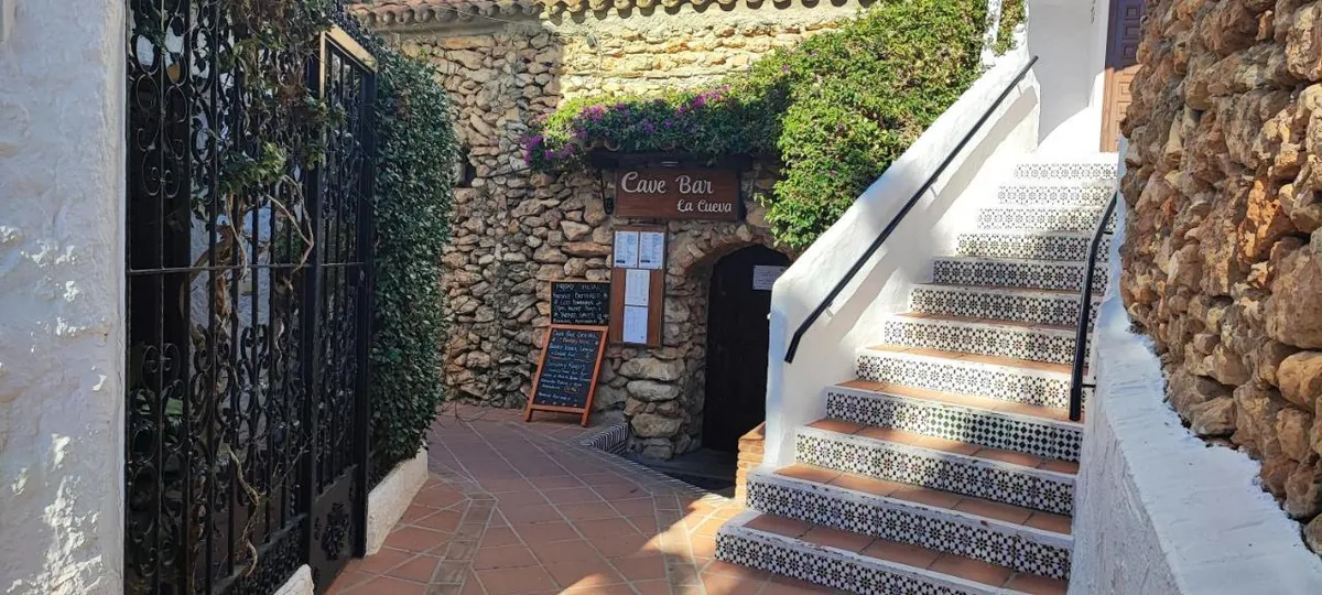 Village bar and stairs